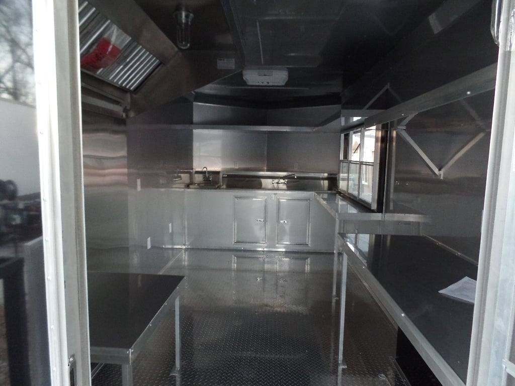 673-8.5-x-24-concession-food-trailer-black-bbq-catering-5.jpg 8.5' x 24' Concession Food Trailer Black BBQ Catering