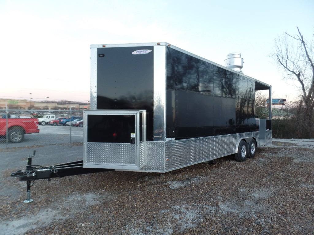 673-8.5-x-24-concession-food-trailer-black-bbq-catering-8.jpg 8.5' x 24' Concession Food Trailer Black BBQ Catering
