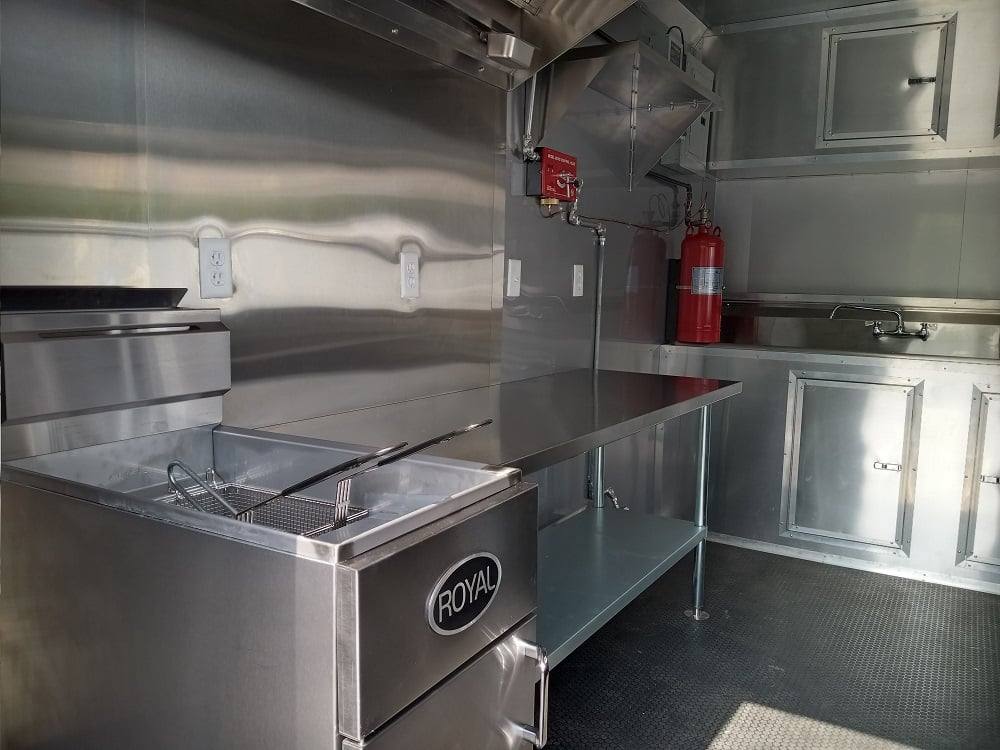 8.5' x 14' White Flat Nose Concession Trailer