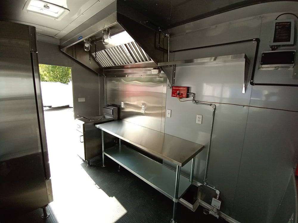 8.5' x 14' White Flat Nose Concession Trailer