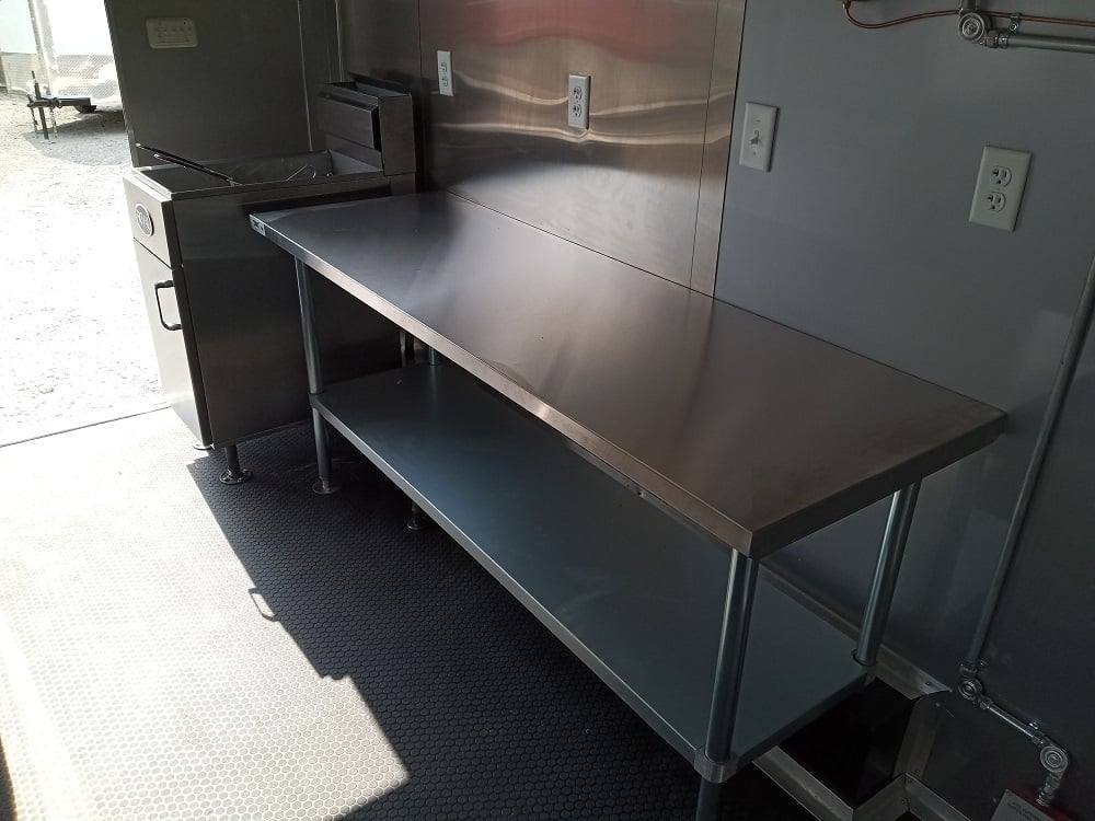 8.5' x 14' White Flat Nose Concession Trailer