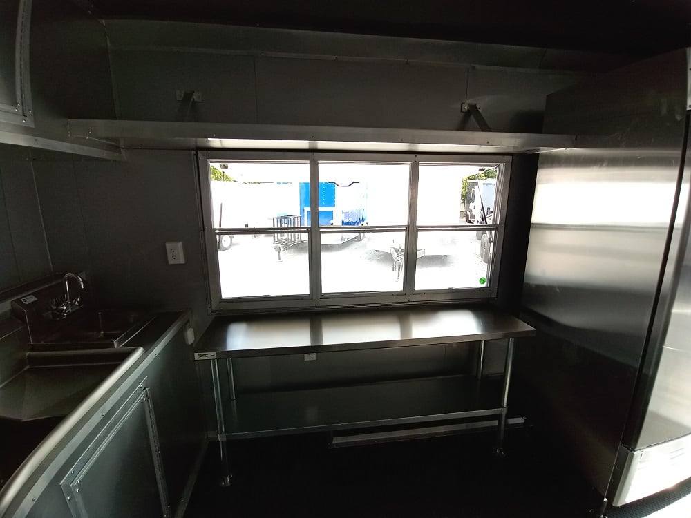 8.5' x 14' White Flat Nose Concession Trailer