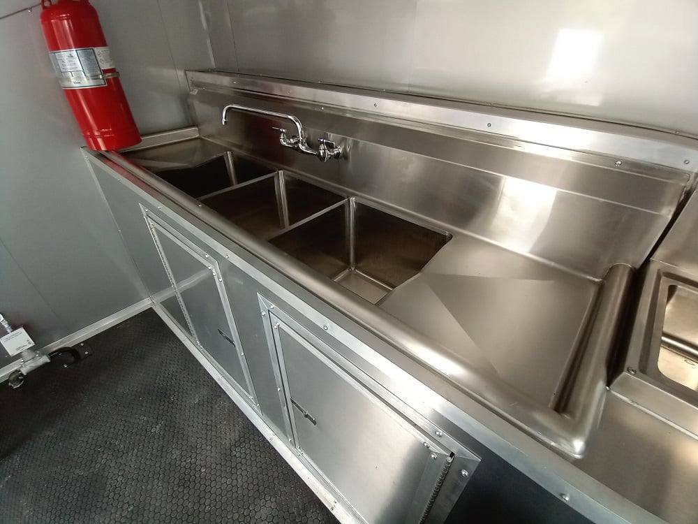 8.5' x 14' White Flat Nose Concession Trailer