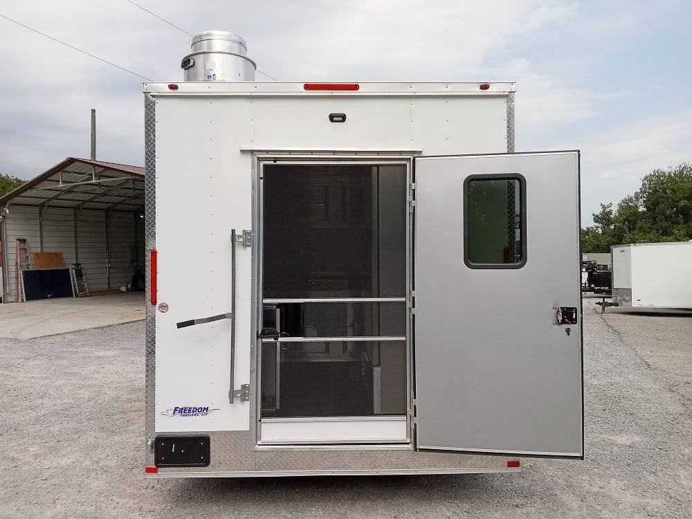 8.5' x 14' White Flat Nose Concession Trailer