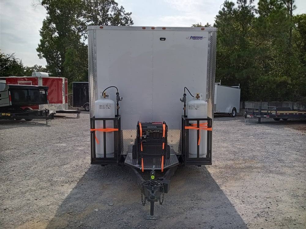8.5' x 14' White Flat Nose Concession Trailer