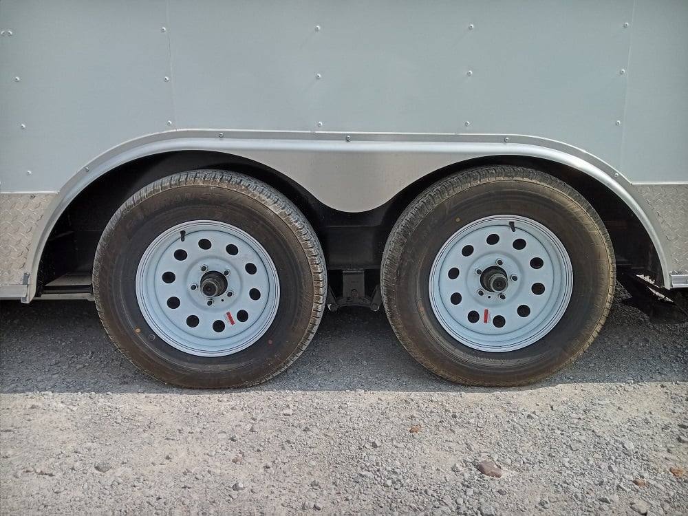 8.5' x 14' White Flat Nose Concession Trailer