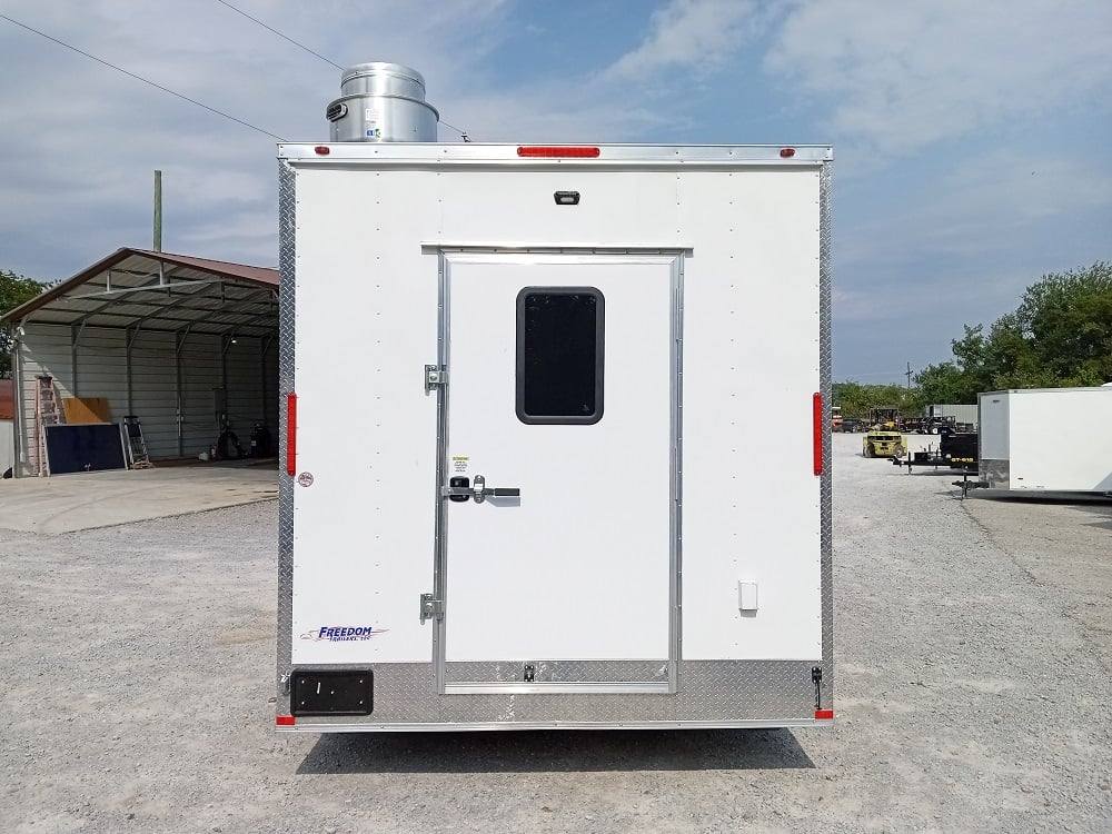 8.5' x 14' White Flat Nose Concession Trailer