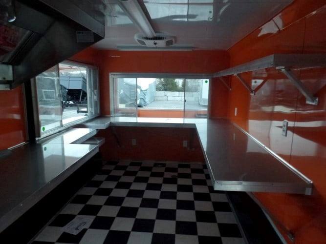 688-8.5-x-24-concession-food-trailer-orange-black-event-catering-10.jpg 8.5' x 24' Concession Food Trailer Orange / Black Event Catering
