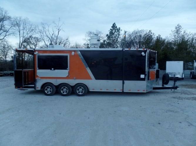 688-8.5-x-24-concession-food-trailer-orange-black-event-catering-17.jpg 8.5' x 24' Concession Food Trailer Orange / Black Event Catering