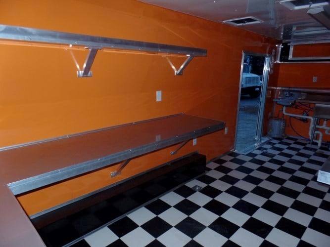 688-8.5-x-24-concession-food-trailer-orange-black-event-catering-2.jpg 8.5' x 24' Concession Food Trailer Orange / Black Event Catering