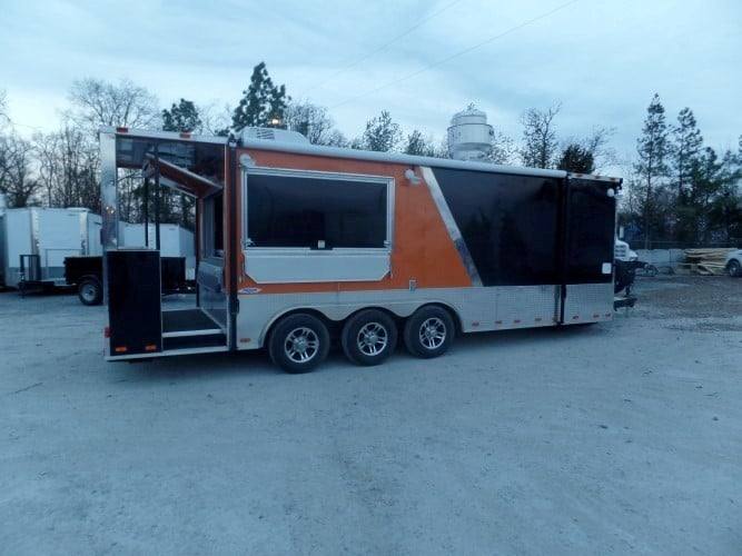 688-8.5-x-24-concession-food-trailer-orange-black-event-catering-21.jpg 8.5' x 24' Concession Food Trailer Orange / Black Event Catering