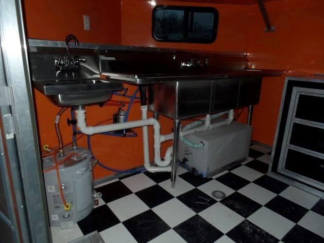 688-8.5-x-24-concession-food-trailer-orange-black-event-catering-22.jpg 8.5' x 24' Concession Food Trailer Orange / Black Event Catering