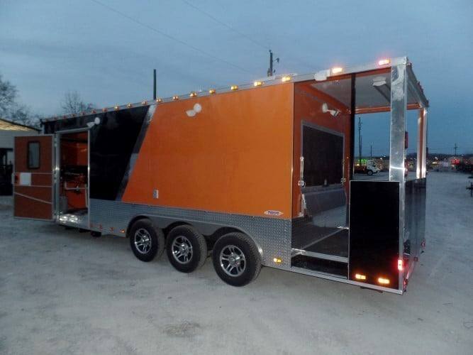 688-8.5-x-24-concession-food-trailer-orange-black-event-catering-23.jpg 8.5' x 24' Concession Food Trailer Orange / Black Event Catering