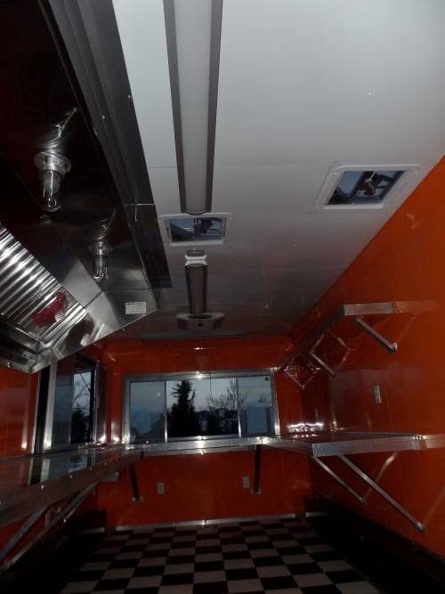 688-8.5-x-24-concession-food-trailer-orange-black-event-catering-24.jpg 8.5' x 24' Concession Food Trailer Orange / Black Event Catering