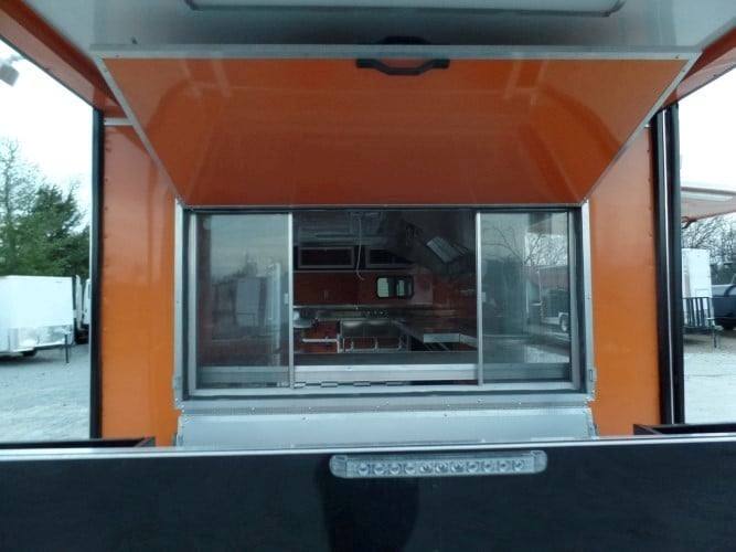 688-8.5-x-24-concession-food-trailer-orange-black-event-catering-27.jpg 8.5' x 24' Concession Food Trailer Orange / Black Event Catering