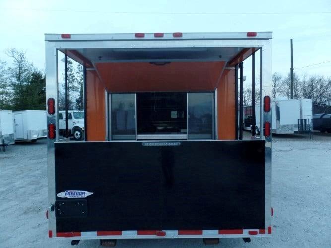 688-8.5-x-24-concession-food-trailer-orange-black-event-catering-30.jpg 8.5' x 24' Concession Food Trailer Orange / Black Event Catering