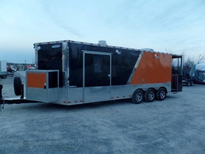 688-8.5-x-24-concession-food-trailer-orange-black-event-catering-31.jpg 8.5' x 24' Concession Food Trailer Orange / Black Event Catering