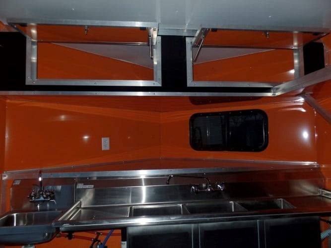 688-8.5-x-24-concession-food-trailer-orange-black-event-catering-32.jpg 8.5' x 24' Concession Food Trailer Orange / Black Event Catering