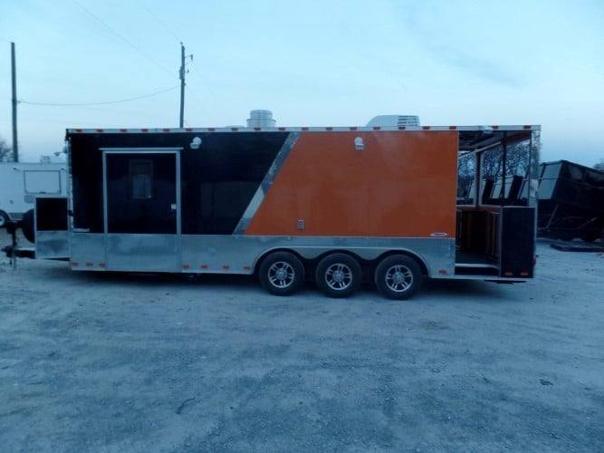 688-8.5-x-24-concession-food-trailer-orange-black-event-catering-39.jpg 8.5' x 24' Concession Food Trailer Orange / Black Event Catering