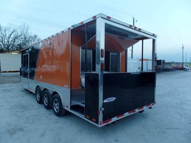 688-8.5-x-24-concession-food-trailer-orange-black-event-catering-41.jpg 8.5' x 24' Concession Food Trailer Orange / Black Event Catering