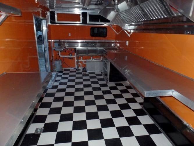 688-8.5-x-24-concession-food-trailer-orange-black-event-catering-5.jpg 8.5' x 24' Concession Food Trailer Orange / Black Event Catering