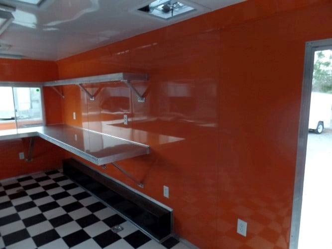 688-8.5-x-24-concession-food-trailer-orange-black-event-catering-9.jpg 8.5' x 24' Concession Food Trailer Orange / Black Event Catering