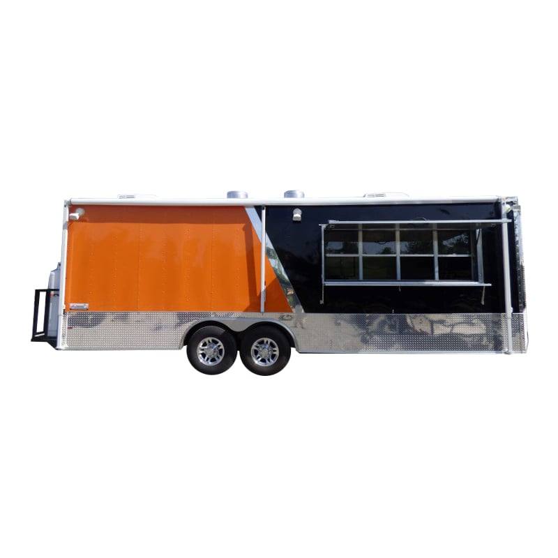 689-8.5-x-24-concession-food-trailer-orange-and-black-with-appliances-1.jpg 8.5' x 24' Concession Food Trailer Orange and Black With Appliances
