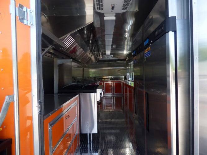 689-8.5-x-24-concession-food-trailer-orange-and-black-with-appliances-12.jpg 8.5' x 24' Concession Food Trailer Orange and Black With Appliances