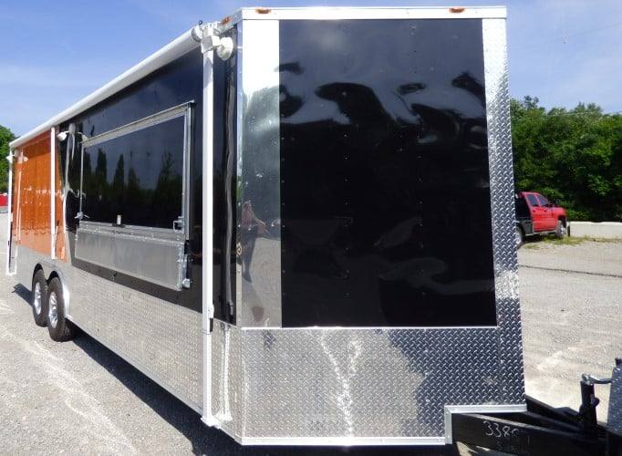 689-8.5-x-24-concession-food-trailer-orange-and-black-with-appliances-5.jpg 8.5' x 24' Concession Food Trailer Orange and Black With Appliances