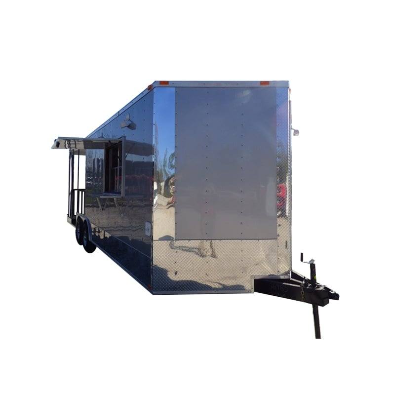 691-8.5-x-24-concession-food-trailer-silver-frost-bbq-event-catering-1.jpg 8.5' x 24' Concession Food Trailer Silver Frost BBQ Event Catering