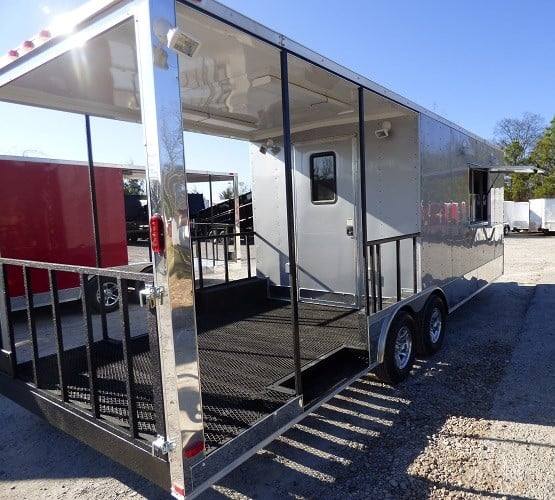 691-8.5-x-24-concession-food-trailer-silver-frost-bbq-event-catering-23.jpg 8.5' x 24' Concession Food Trailer Silver Frost BBQ Event Catering