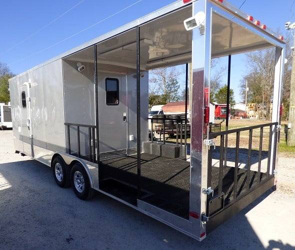 691-8.5-x-24-concession-food-trailer-silver-frost-bbq-event-catering-7.jpg 8.5' x 24' Concession Food Trailer Silver Frost BBQ Event Catering