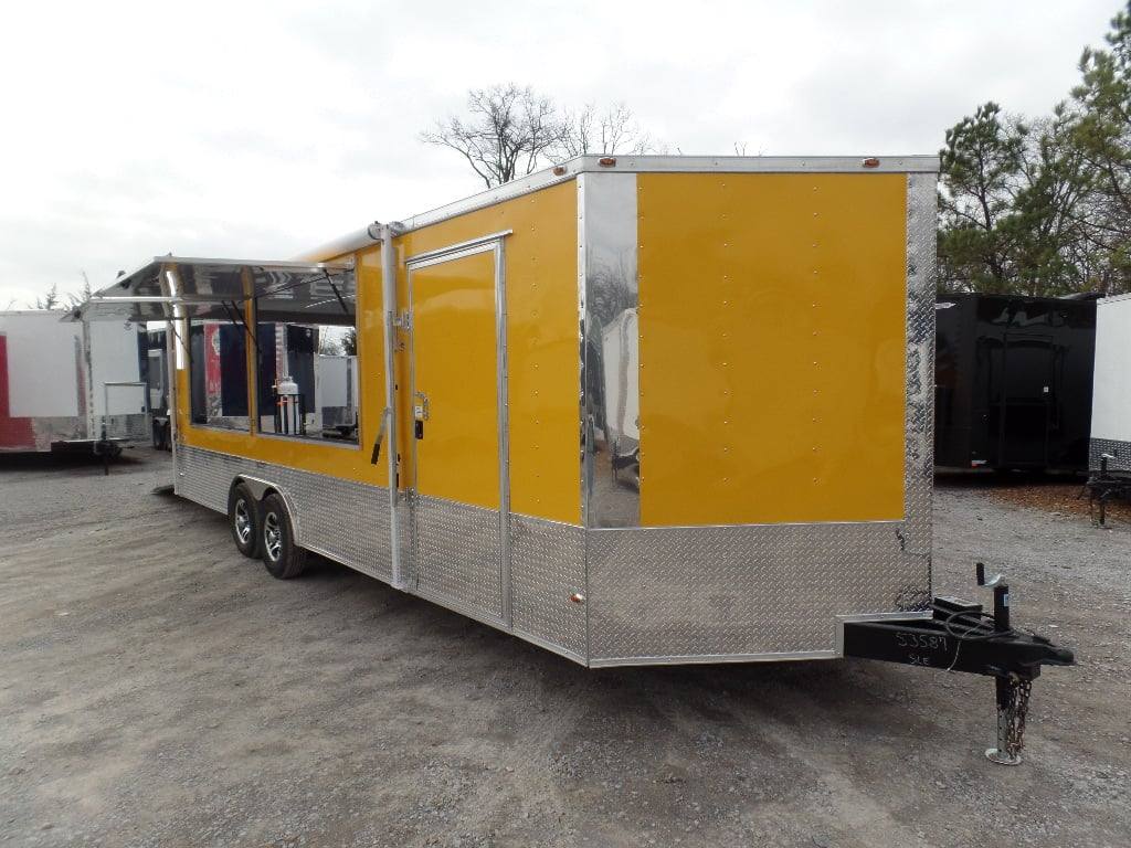 694-8.5-x-24-concession-food-trailer-yellow-event-catering-1.jpg 8.5' x 24' Concession Food Trailer Yellow Event Catering