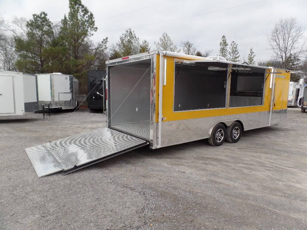 694-8.5-x-24-concession-food-trailer-yellow-event-catering-3.jpg 8.5' x 24' Concession Food Trailer Yellow Event Catering