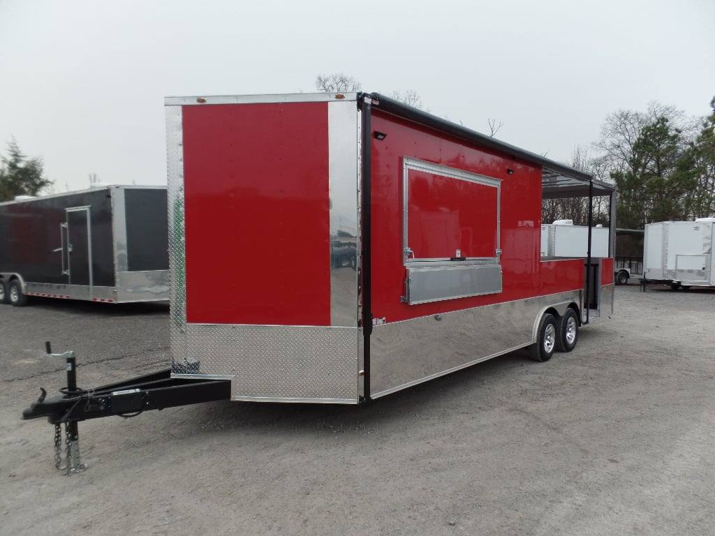 697-8.5-x-24-concession-red-bbq-food-event-catering-trailer-12.jpg 8.5' x 24' Concession Red BBQ Food Event Catering Trailer