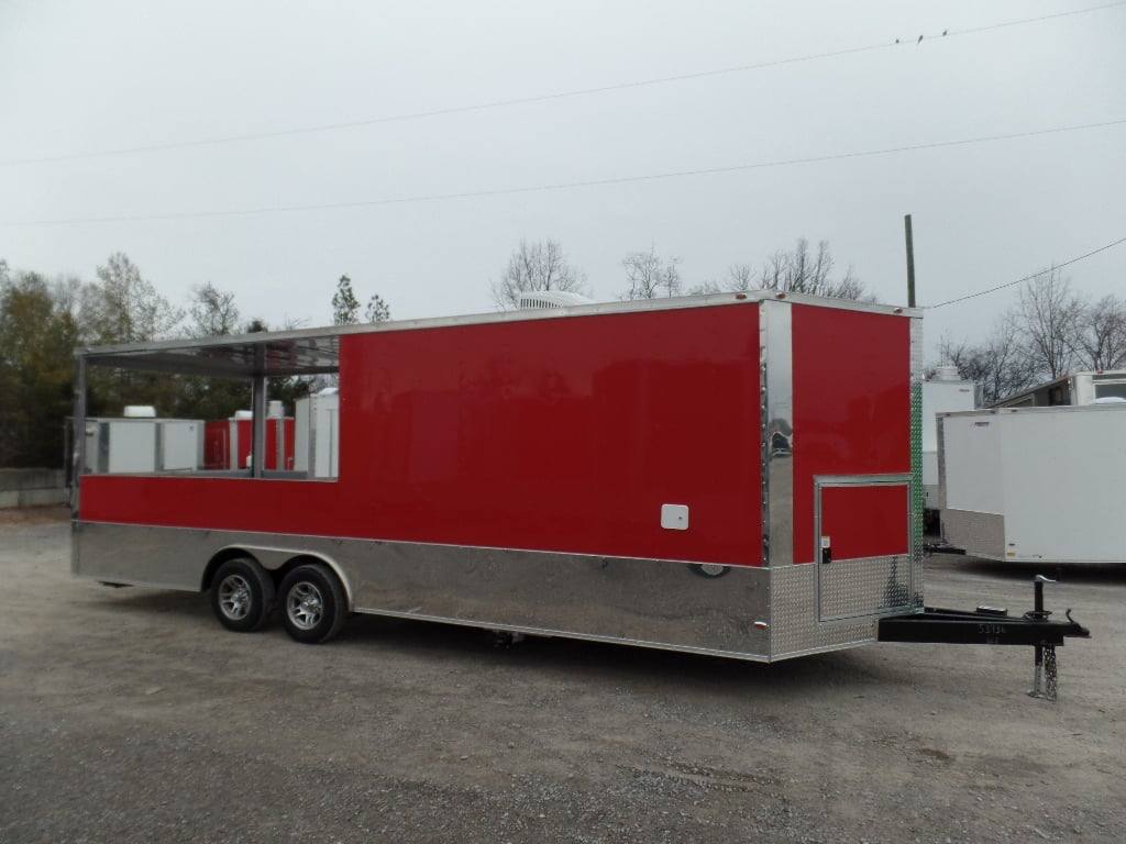 697-8.5-x-24-concession-red-bbq-food-event-catering-trailer-3.jpg 8.5' x 24' Concession Red BBQ Food Event Catering Trailer