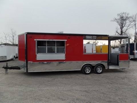 697-8.5-x-24-concession-red-bbq-food-event-catering-trailer-4.jpg 8.5' x 24' Concession Red BBQ Food Event Catering Trailer