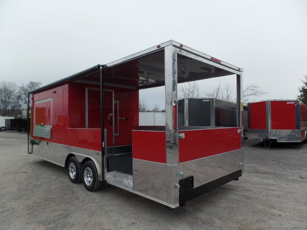 697-8.5-x-24-concession-red-bbq-food-event-catering-trailer-5.jpg 8.5' x 24' Concession Red BBQ Food Event Catering Trailer