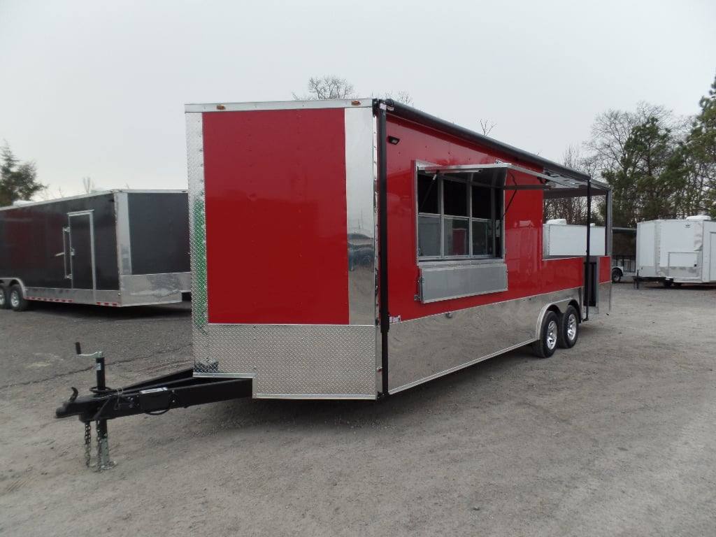 697-8.5-x-24-concession-red-bbq-food-event-catering-trailer-7.jpg 8.5' x 24' Concession Red BBQ Food Event Catering Trailer