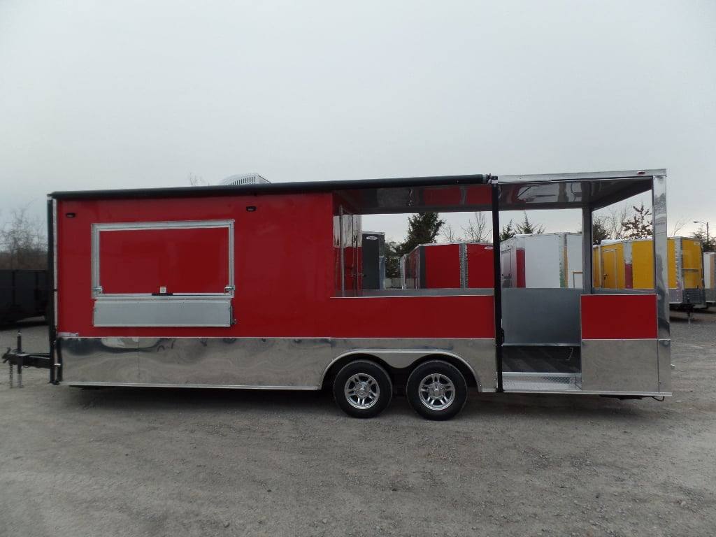 697-8.5-x-24-concession-red-bbq-food-event-catering-trailer-8.jpg 8.5' x 24' Concession Red BBQ Food Event Catering Trailer