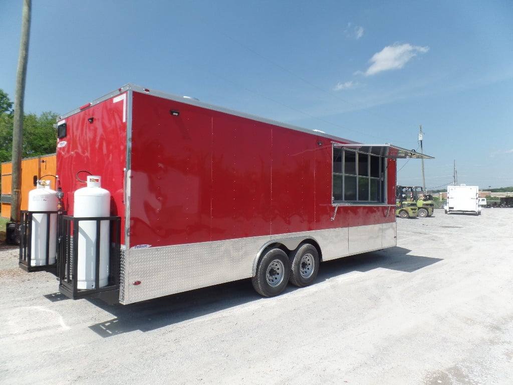 8.5' x 24' Concession Red Food Event Catering Trailer