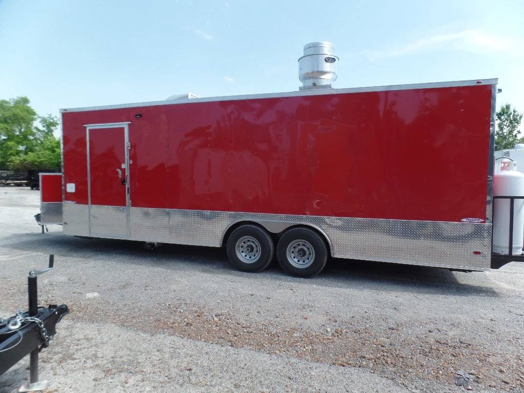8.5' x 24' Concession Red Food Event Catering Trailer