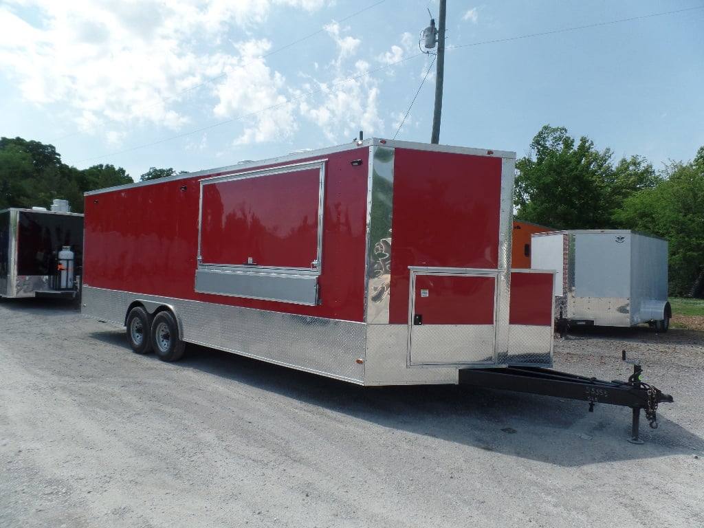 8.5' x 24' Concession Red Food Event Catering Trailer