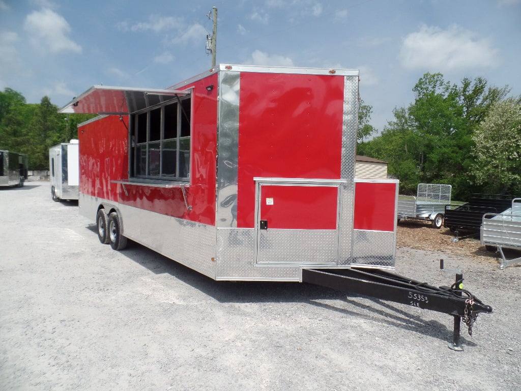 8.5' x 24' Concession Red Food Event Catering Trailer