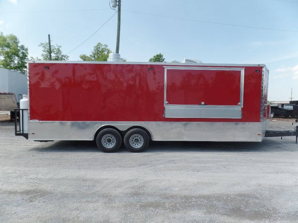 8.5' x 24' Concession Red Food Event Catering Trailer