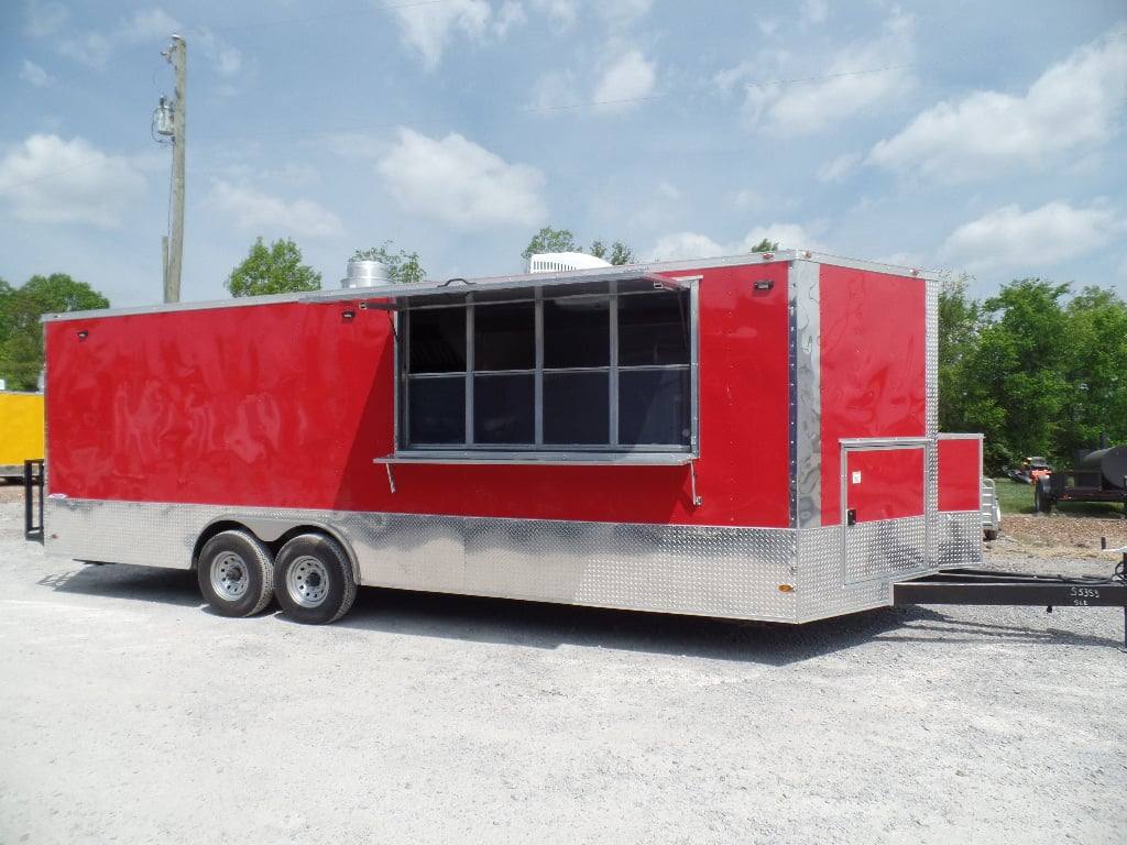 8.5' x 24' Concession Red Food Event Catering Trailer