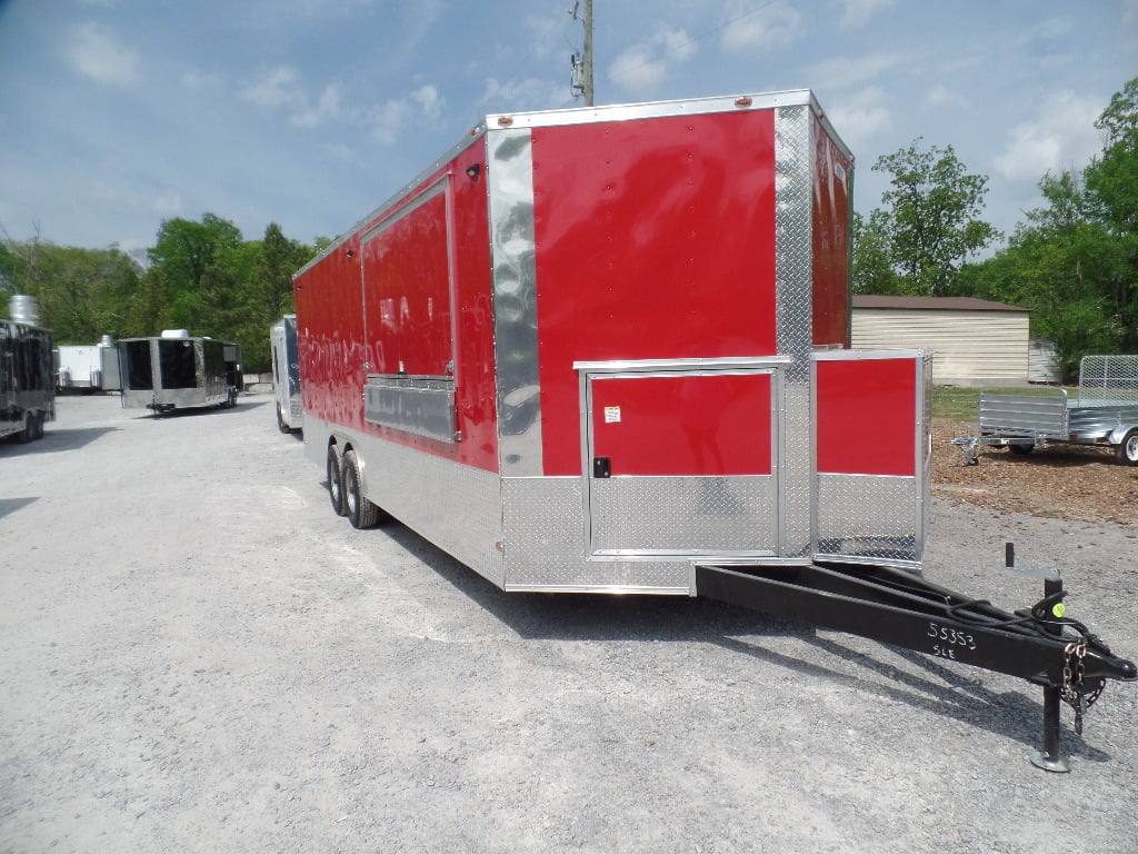8.5' x 24' Concession Red Food Event Catering Trailer