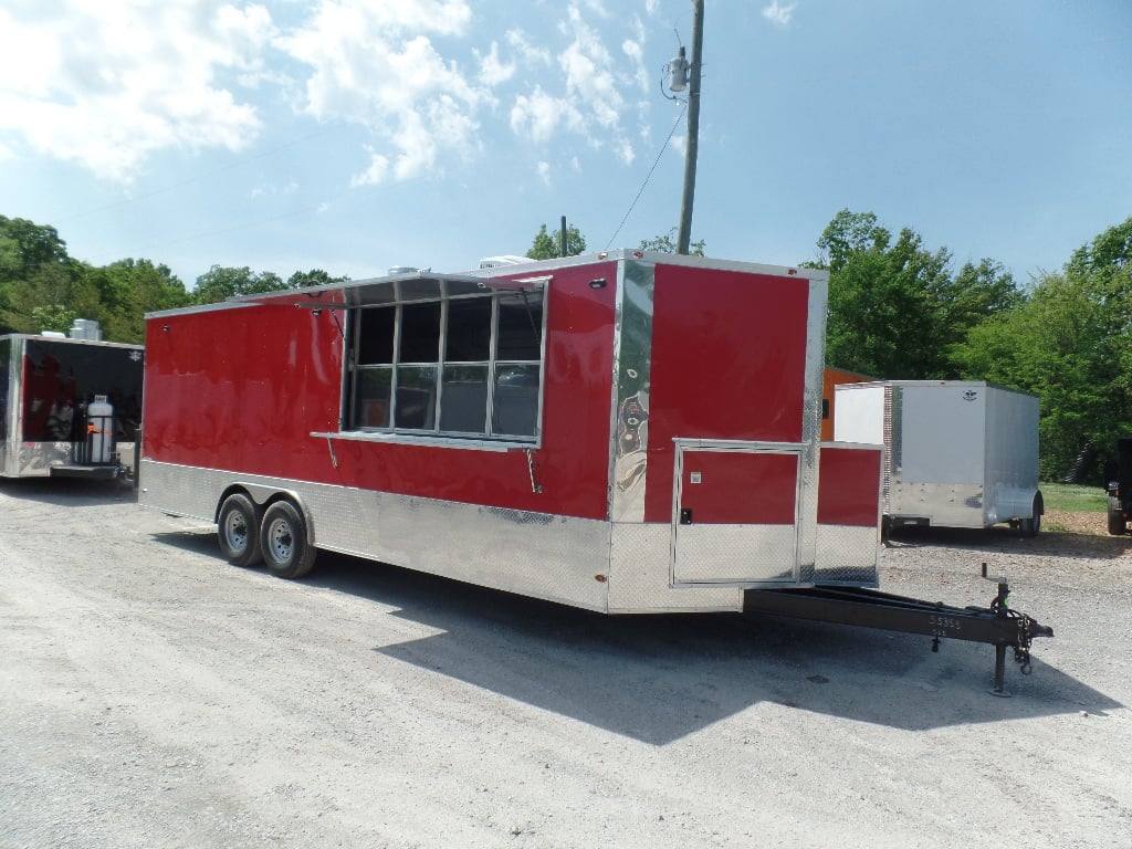 8.5' x 24' Concession Red Food Event Catering Trailer