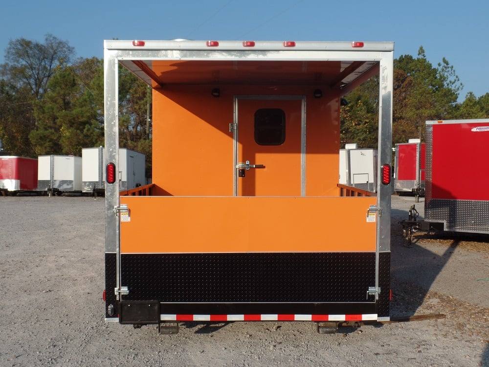 704-8.5-x-24-concession-trailer-orange-bbq-food-event-catering-5.jpg 8.5' x 24' Concession Trailer Orange BBQ Food Event Catering