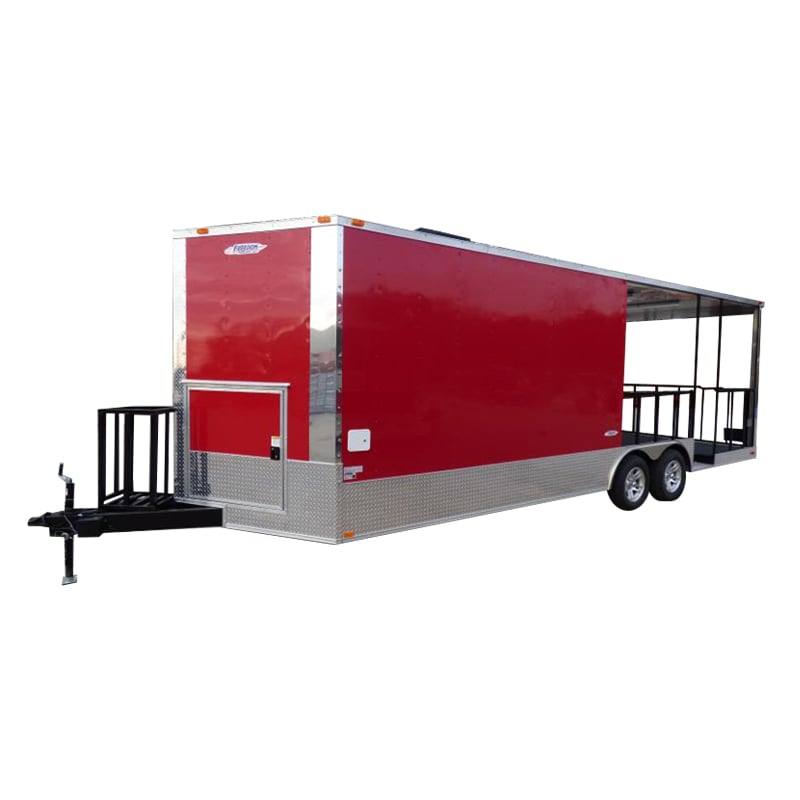 705-8.5-x-24-concession-trailer-red-bbq-food-event-catering-1.jpg 8.5' x 24' Concession Trailer Red BBQ Food Event Catering